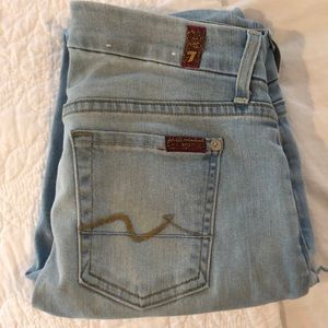 Light wash 7 for all mankind skinny ankle jeans